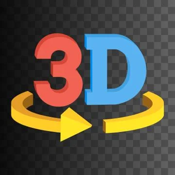 3D rotate button sign icon. Vector. 스톡 일러스트