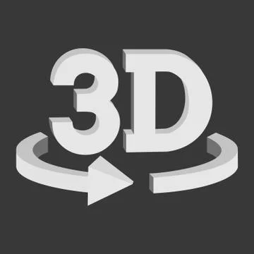 3D rotate button sign icon. Vector. Stock Illustration