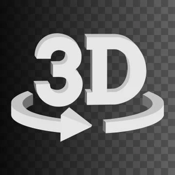 3D rotate button sign icon. Vector. 스톡 일러스트