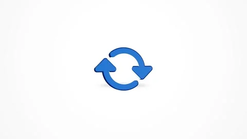 3D Rotate Spin Arrows Icon Animated Loop on White Background 4K Stock Footage 347650865
