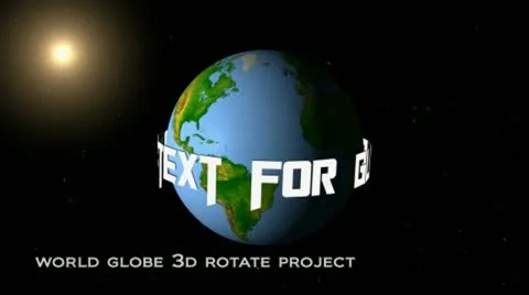 3D Rotate Text Around Globe Stock After Effects