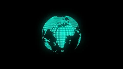 3D rotate world map animation high quality Stock Footage 325387663