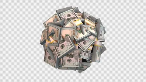 3D Rotating 100 Dollar Money Sphere Loop Stock Footage 341826203