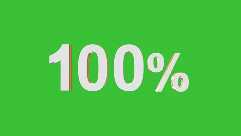 3D Rotating 100% Percentage Animation with Green Screen Background Stock Footage 320120909