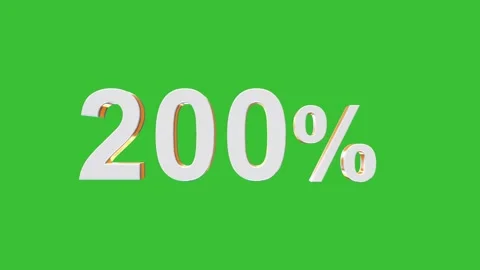 3D Rotating 200% Percentage Animation with Green Screen Background Stock Footage 320223328