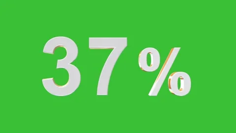 3D Rotating 39% Percentage Animation with Green Screen Background Stock Footage 323305189
