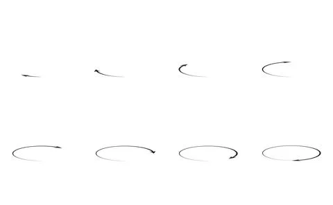 3d rotating arrows from 45 degree to 360 degree Stock Illustration