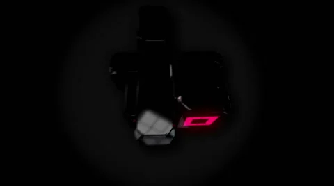 3D rotating black cubes with neon Stockbeeldmateriaal 46363637