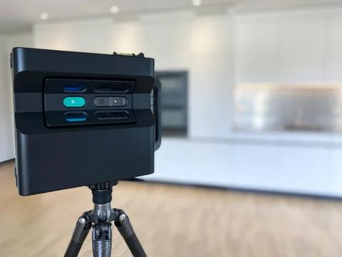 3D rotating camera inside a modern appartment for sale or rent  Foto stock