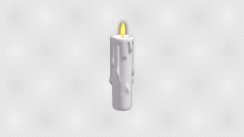 3D Rotating Candle on a Transparent Background. 3D Candle Model. 4K Stock Footage 280465545