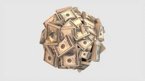3D Rotating Classic 100 Dollar Money Sphere Loop Stock Footage 341826327