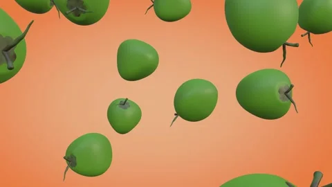 3D Rotating Cloud Coconut with Luma Matte on Orange Gradient Video stock 289957480