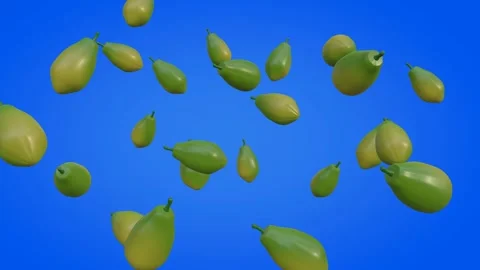 3D Rotating Cloud Papaya with Luma Matte on Blue Gradient Stock-Footage 289957281