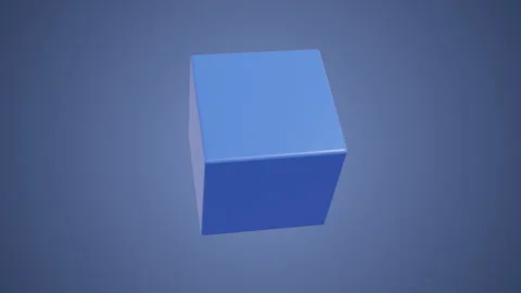 3d rotating cube animation blue color 库存影片 292665441