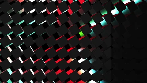 3D Rotating Cube Render of with RGB Lights with Blue, Green, Red Colors. Stock Footage 334456454