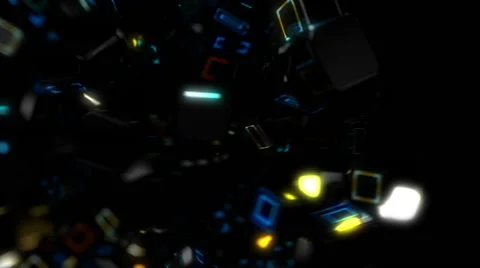 3D rotating cubes around a globe Stock Footage 46363928