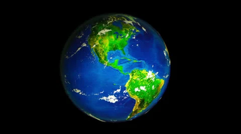3D Rotating Earth in HD + Alpha Video stock 25540769