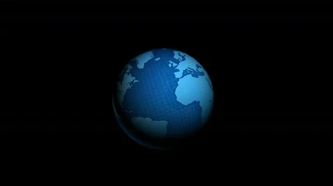 3D rotating globe with a blue world map Stock-Footage 450933