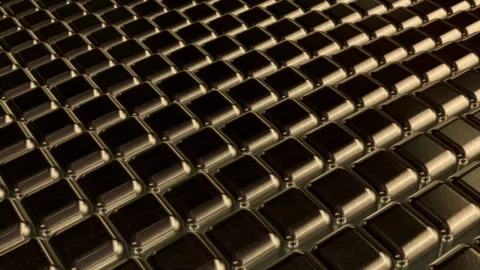 3D Rotating Golden Cubes Loop Stock Footage 279911353