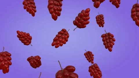 3D Rotating Grape Cloud with Luma Matte on Purple Gradient Stock Footage 289953768