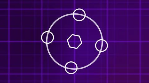 3d rotating graph with camera movement and grid.Easy to use. Illustrazione stock