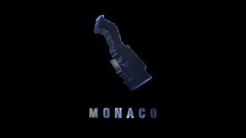 3d rotating map of monaco with text below Stock Footage 316758204
