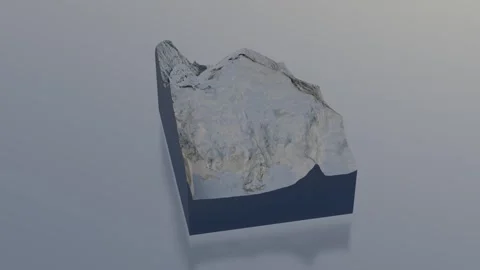 3D Rotating Model of Mount Everest Peak - Terrain Cross-Section V1 Horizonta Stock Footage 329855000