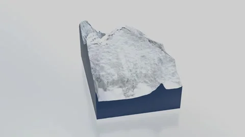 3D Rotating Model of Mount Everest Peak - Terrain Cross-Section V2 Horizonta Stock Footage 329855001