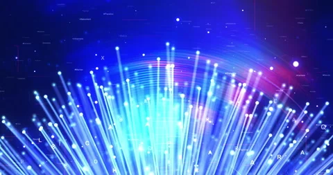 3D Rotating Optical Fiber Array in Seamless Abstract Loop. Stock Footage 308326868
