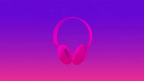 3D Rotating of Pink headphone loading  animation Stock Footage 196589317