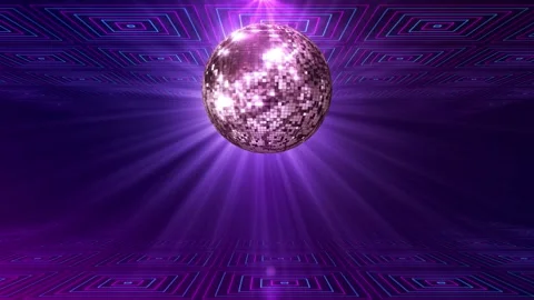 3D Rotating sparkling disco ball. Concept of night party. Neon Disco ball Stock Footage 333903721