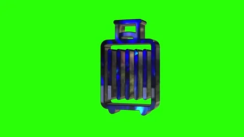 3D Rotating Suitcase Icon on Green Screen Stock Footage 330920041