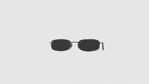 3D Rotating Sunglasses Eyewear 4K Seamless Loop Transparent Vídeo Stock 337385422
