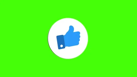 3D Rotating Thumbs Up Like Icon on Green Background Video stock 347006442