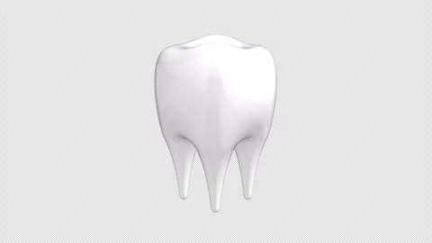 3D Rotating Tooth on a Transparent Background. Glossy Tooth. 4K Stock Footage 280743269