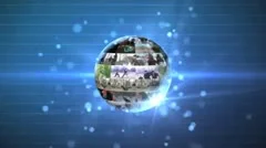 3D Rotating Video Wall Sphere Stock After Effects