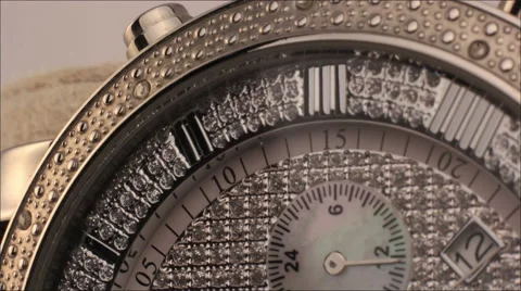 3D Rotating view of men's diamond watch Stock-Footage 45115670