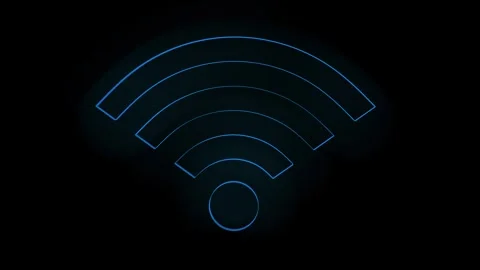 3D Rotating Wi-Fi Icon in Holographic Neon Style Stock Footage 279890417
