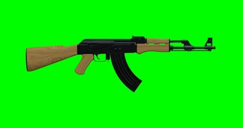 Kalashnikov Ak47 On A Green Background Stock Photo - Download