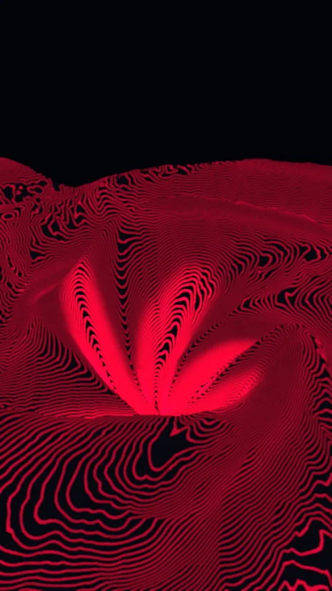 3D Rotation Above Dark Metallic Vortex Core, Vertical Video 9:16 4K Stock Footage 336745451
