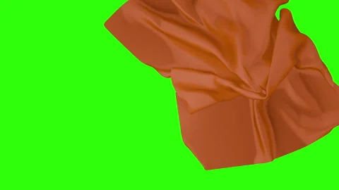 3D rotation and movement of orange light fabric on the surface Stock Footage 310036983