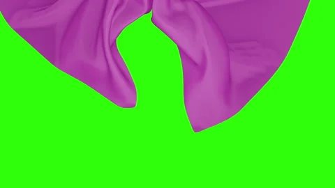 3D rotation and movement of purple light fabric on the surface with folds Stock Footage 310031489