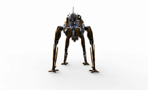 3D rotation animation of a robot dog Stock Footage 128292172