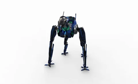 3D rotation animation of a robot dog Stock Footage 128292179