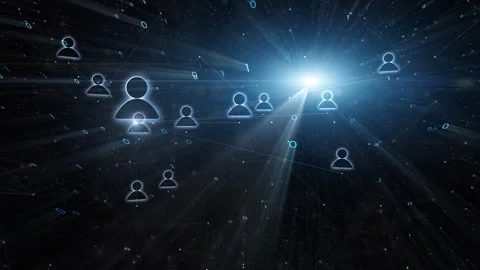 3d rotation binary code with people icons space network Stock Footage 337513427