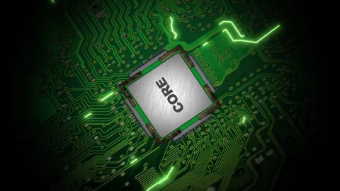 3d rotation of core cpu graphic Stock Footage 270183288