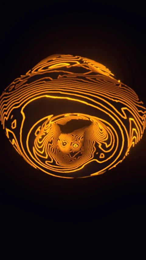 3D Rotation of Glowing Abstract Metal Torus, Vertical Video 9:16 4K Stock-Footage 336745595