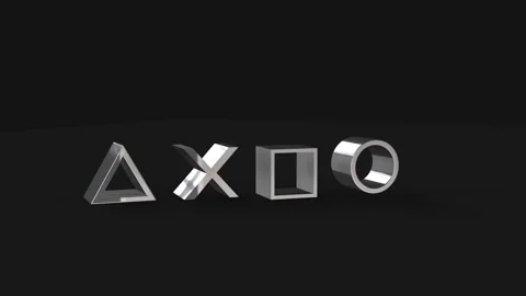 3D Rotation of Playstation Controller Buttons Stock Footage 308661080