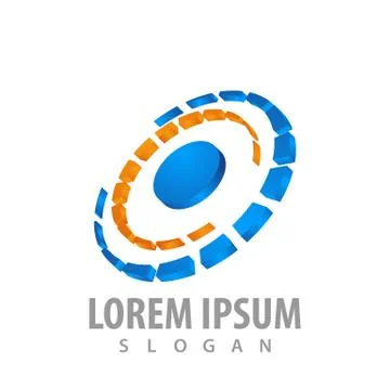 3D rotation round logo concept design. Symbol graphic template element vector Stock Illustration