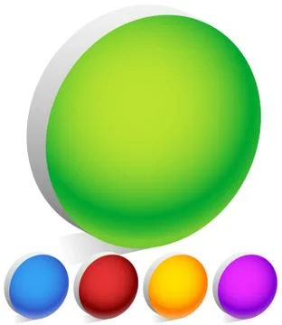 3D Round / Circle Shapes with Blank Space in Vivid Colors Stock Illustration
